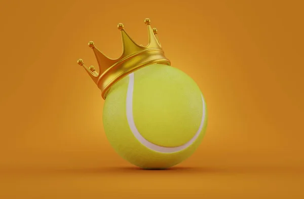 Μπάλα Τένις Στέμμα Πορτοκαλί Φόντο Εικονογράφηση — Φωτογραφία Αρχείου