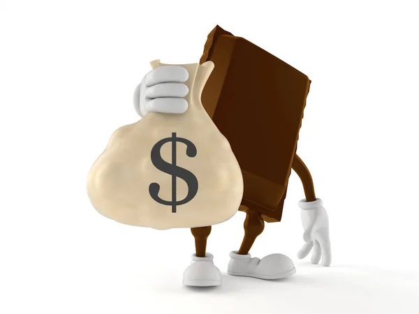 Schokolade Charakter Hält Geldbeutel Isoliert Auf Weißem Hintergrund Illustration — Stockfoto