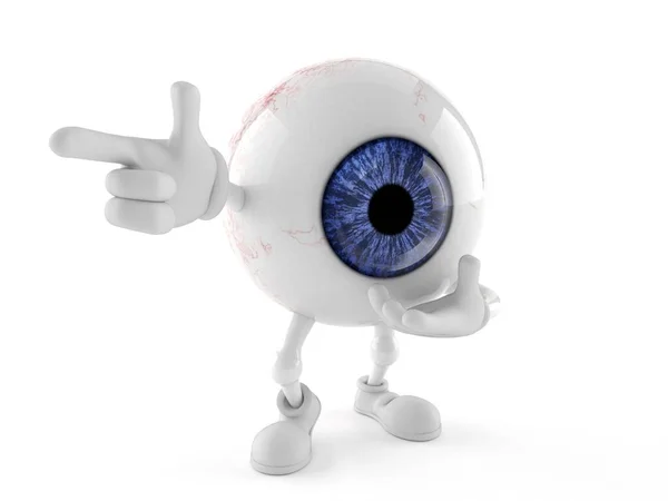 白い背景に指を指す目のボール文字 3Dイラスト — ストック写真