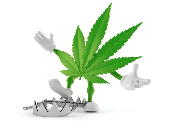 Cannabis Karakter Met Berenval Geïsoleerd Witte Achtergrond Illustratie — Stockfoto