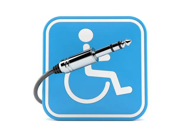 Handicap Symbol Mit Audiokabel — Stockfoto