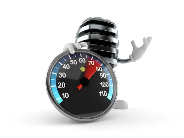 Microphone Character Speed Meter Isolated White Background Illustration — Stock Photo, Image