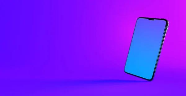 Smartphone Auf Violettem Hintergrund Illustration — Stockfoto