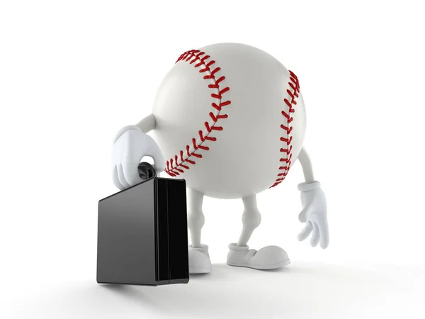 Baseball Karaktär Innehav Portfölj Isolerad Vit Bakgrund Illustration — Stockfoto