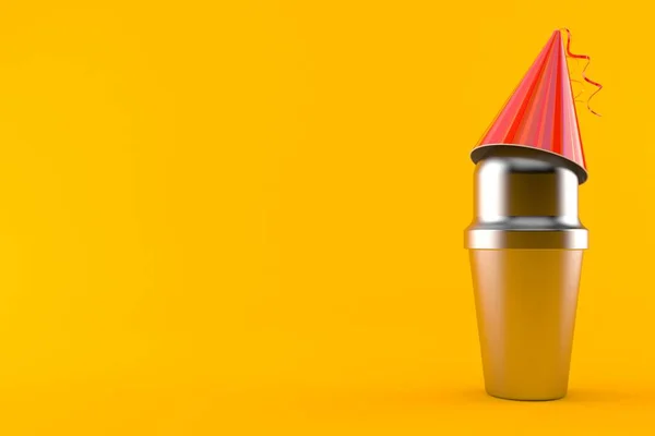 Cocktail Shaker Avec Chapeau Fête Isolé Sur Fond Orange Illustration Images De Stock Libres De Droits
