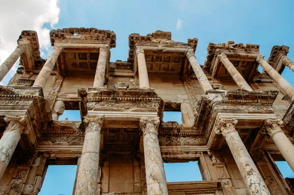Selcuk Izmir Turecko Zřícenina Celsiovy Knihovny Starobylém Městě Efezu — Stock fotografie