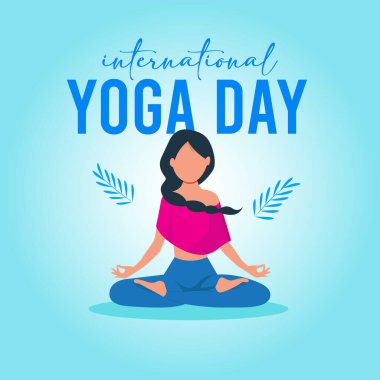 Uluslararası yoga günü. yoga vücut duruşu. Yoga yapan bir grup kadın. vektör çizimi tasarımı