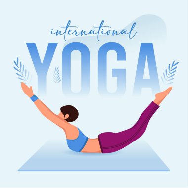 Uluslararası yoga günü. yoga vücut duruşu. Yoga yapan bir grup kadın. vektör çizimi tasarımı