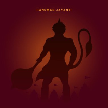 Hanuman Jayanti 'nin yaratıcı çizimi, Tanrı Sri Hanuman' ın doğumunu kutluyor.