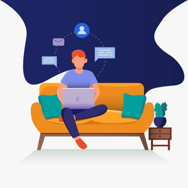 ofis illüstrasyonları, ev kurulumu, iç mekan, iş illüstrasyon vektörü 