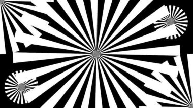 Animasyon dairesel arka plan. Güneş siyah ve beyaz görüntüler yayıyor.