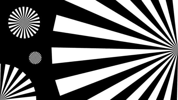 Анімований Круглий Спіральний Фон Сонячні Промені Чорно Білі Кадри — стокове відео