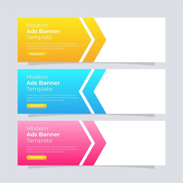 Banner Template Design Entire Colors Gradient Banner Website Modern Ads — Stock Vector