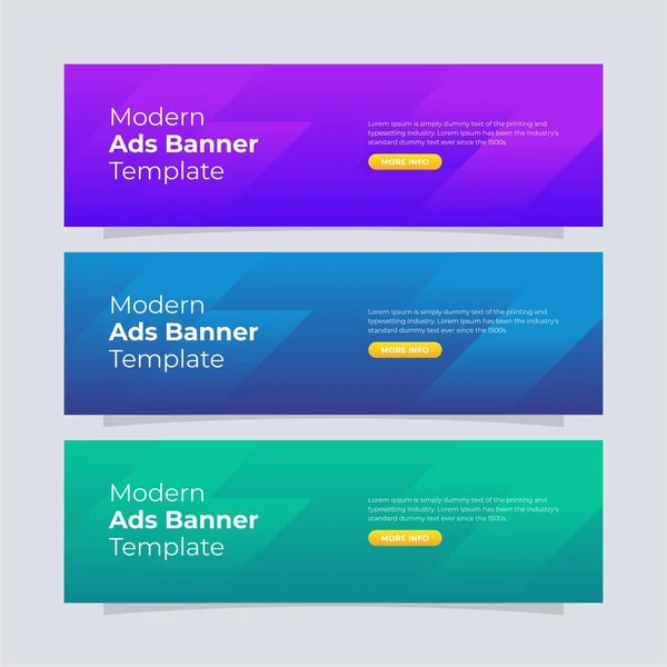 Banner Template Design Entire Colors Gradient Banner Website Modern Ads — Stock Vector