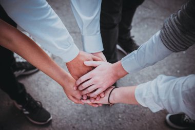 friends holding hands, shaking hands, friendly relations