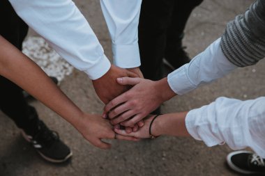 friends holding hands, shaking hands, friendly relations