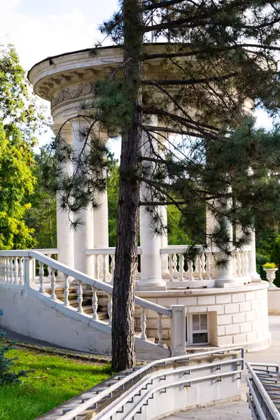 Moldova, Chisinau 'daki Valia Morilor Parkı' nda güzel bir çardak.