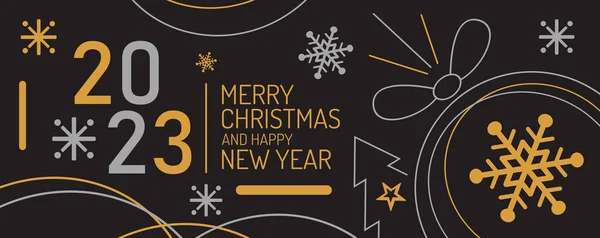 Kırmızı ve Siyah Noel Arkaplanı, Kesik Altın Folyo Yıldızları ve Gümüş Kar Tanelerinden oluşan Sınır. Mutlu Noeller Modern tebrik kartı vektörü tasarımı