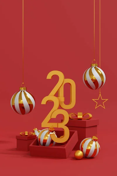 Feliz Navidad Feliz Año Nuevo Banner Diseño Póster Fondo Diseño — Foto de Stock
