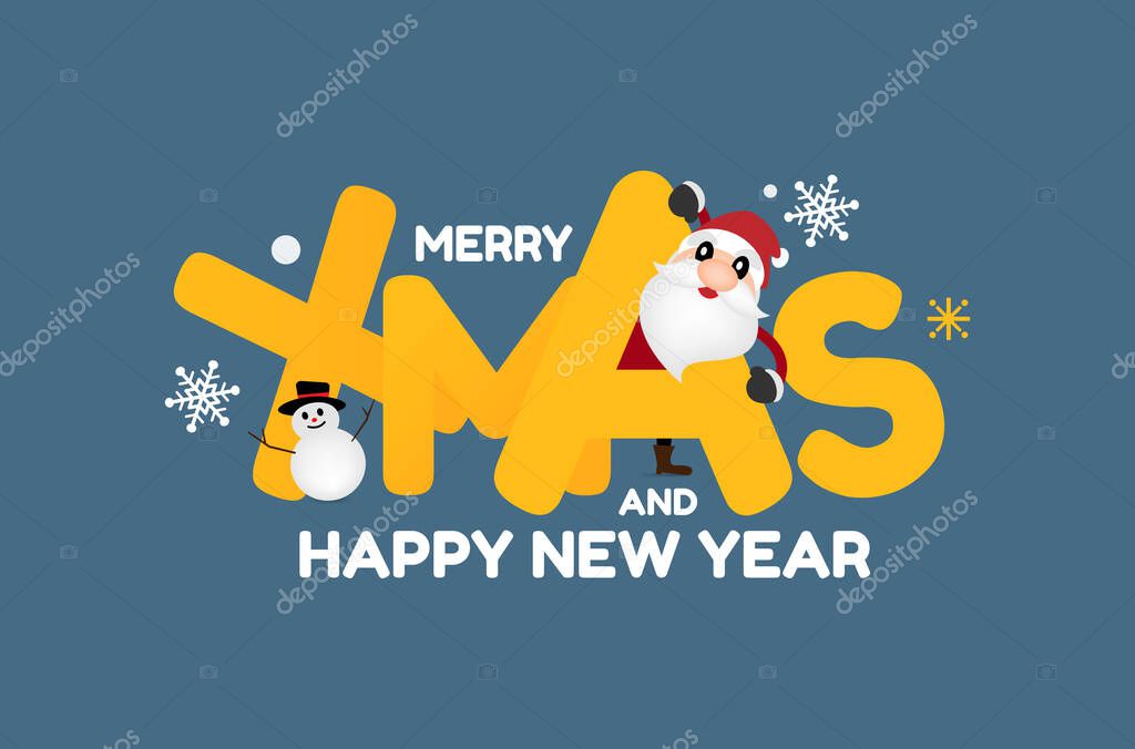 Merry christmas logo vector design