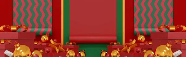Feliz Banner Natal Cartaz Fundo Design Capa Exibição Produto Sala — Fotografia de Stock