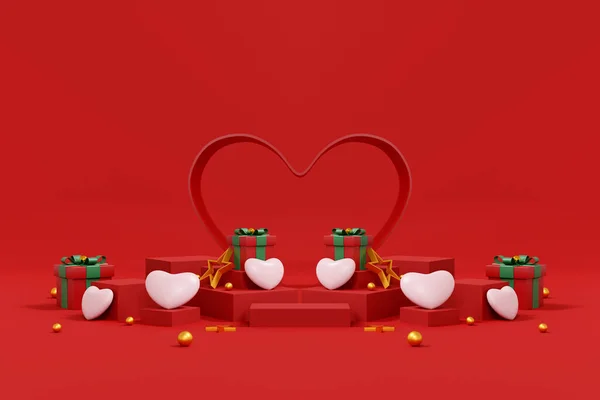 Valentins Hintergrund Abstrakter Hintergrund Minimalen Stil Für Branding Produktpräsentation Valentinstag — Stockfoto