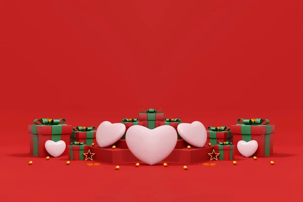 Valentins Hintergrund Abstrakter Hintergrund Minimalen Stil Für Branding Produktpräsentation Valentinstag — Stockfoto