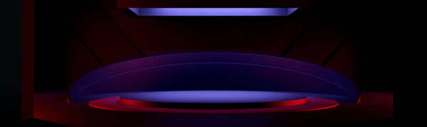 empty abstract industrial concrete interior. concrete floor and dark room. 3d illustration