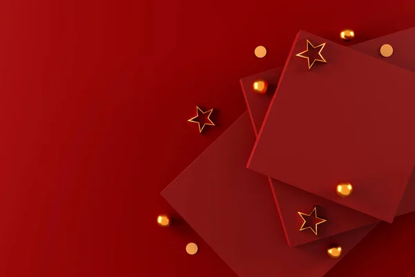 Rode Achtergrond Minimale Stijl Voor Branding Product Presentatie Valentijnsdag Gelukkig — Stockfoto
