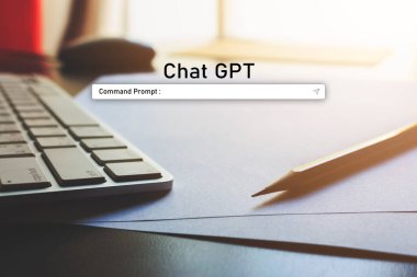 Yapay zeka yapay zekası, internetteki bazı şeylerin konsepti. Teknoloji geçmişinde dizüstü bilgisayar kullanan bir iş adamı, AI.Chat GPT sohbet yapay zeka, OpenAI tarafından geliştirildi.