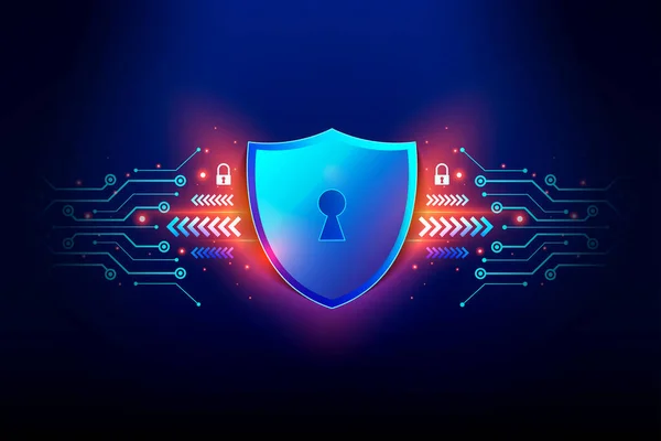 Conceitos Segurança Cibernética Privacidade Para Proteger Dados Ícone Bloqueio Tecnologia —  Vetores de Stock