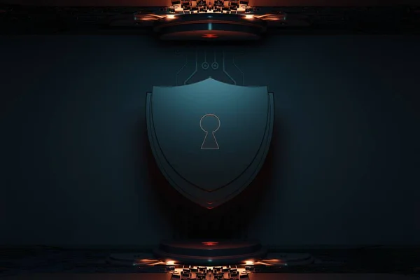 Ochrona Komputera Bezpieczeństwa Sieci Bezpieczne Koncepcji Danych Cyberbezpieczeństwo Ikony Tarczy — Zdjęcie stockowe