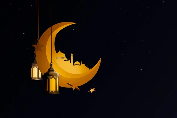 Festiwal Muzułmańskiego Świętego Miesiąca Ramadan Kareem Ozdobna Arabska Latarnia Płonącą — Zdjęcie stockowe