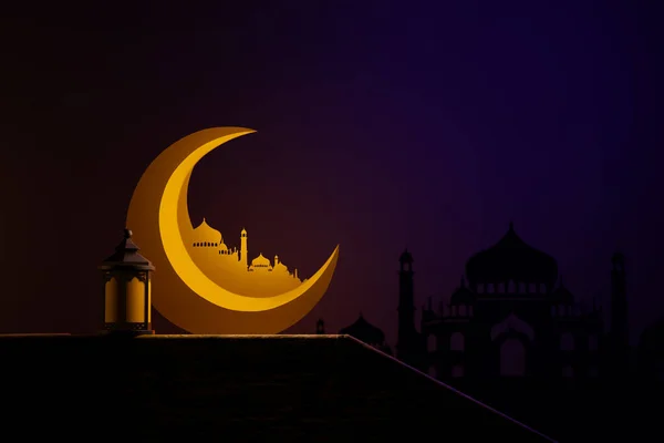 Festival Pro Muslimský Svatý Měsíc Ramadan Kareem Ozdobná Arabská Lucerna — Stock fotografie