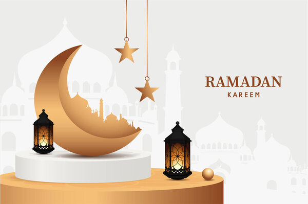 Фестиваль для мусульман священный месяц Рамадан Карим. векторный дизайн