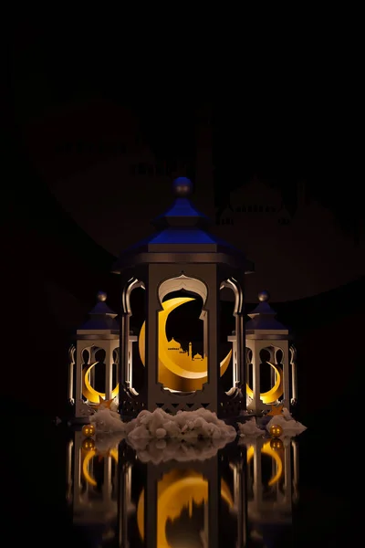 Festival Del Mes Sagrado Musulmán Ramadán Kareem Linterna Árabe Ornamental —  Fotos de Stock