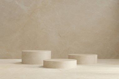 minimal podium display for cosmetic background product stand presentation. concept scene stage showcase for new product, promotion sale, banner. 3D illustration