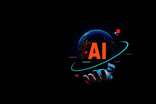 Inteligencia Artificial Machine Learning Business Internet Technology Concept Mundo Inteligencia — Foto de Stock