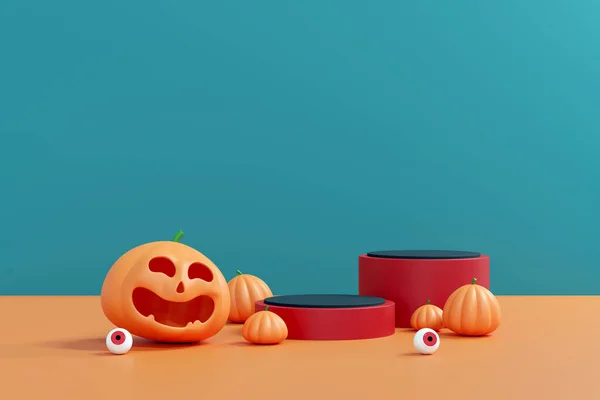 Smiling Pumpkin Illustration Festive Product Display Celebración Otoño Concepto Fiesta —  Fotos de Stock