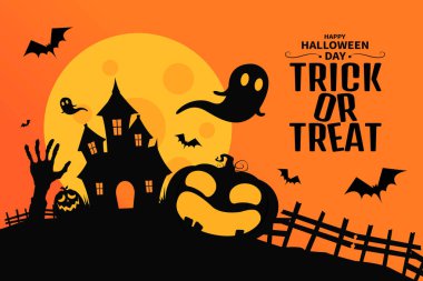 Gülümseyen Balkabağı Festivalsel Ürün Gösterimi. Sonbahar Kutlaması. Jack-O-Lantern Cadılar Bayramı Partisi Konsepti. vektör tasarımı