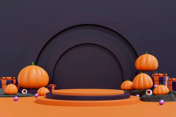 Mosolygós Sütőtök Illusztráció Ünnepi Termékmegjelenítéshez Őszi Ünnepség Jack Lantern Halloween — Stock Fotó
