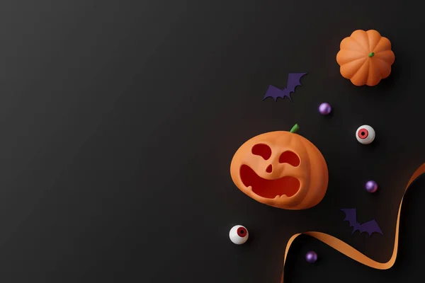 Smilende Græskar Illustration Til Festligt Produktdisplay Efterårsfejring Jack Lanterne Halloween - Stock-foto