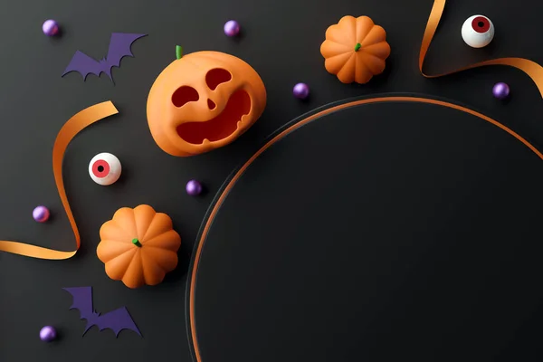 Smiling Pumpkin Illustration Festive Product Display Autumn Celebration Jack Lantern — Stock Photo, Image