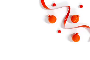 Top View Flat Lay Tatil Dekorasyonu - Mutlu Noeller ve Mutlu Yıllar Arka plan Tasarımı. Kış Xmas bayramı teması. Mutlu yıllar..