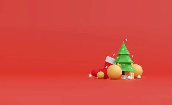 Счастливого Рождества Нового Года Инсталляция Пространством Копирования Праздничного Продукта Геометрическая — стоковое фото