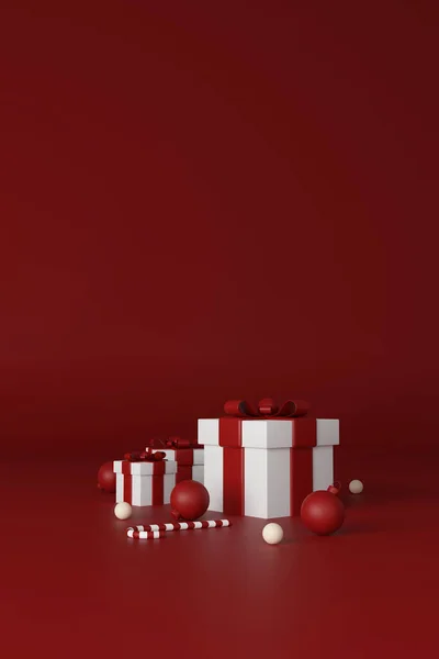 お祝いメリークリスマスとハッピーニューイヤーバックグラウンド ホリデー製品ディスプレイ用のコピースペースで3Dイラスト ショーの化粧品プロダクト表示のための幾何学表面の形 ステージの台座かプラットホーム — ストック写真