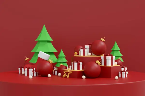 Slavnostní Veselé Vánoce Šťastný Nový Rok Pozadí Ilustrace Kopírovacím Prostorem — Stock fotografie