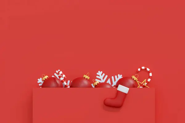 Top View Flat Lay Holiday Decoration Feliz Natal Feliz Ano — Fotografia de Stock