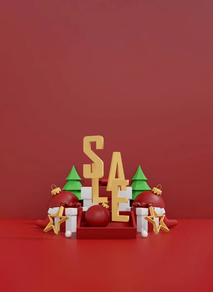 크리스마스와 디스플레이를위한 일러스트 화장품 전시를 기하학 받침대 플랫폼 — 스톡 사진