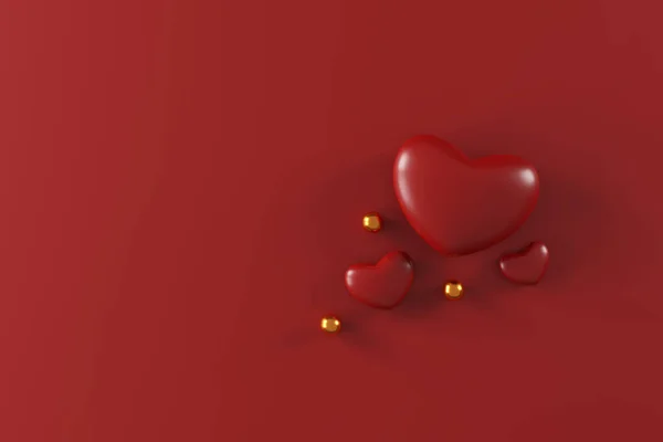 美しい3Dレンダリング バレンタインデーコンセプト ロマンチックな挨拶カード 製品とポディウムディスプレイデザイン ハートと — ストック写真